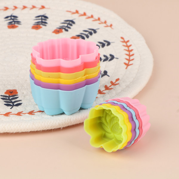 5 stk. 3/5 cm Lotus silikoneform kage muffin bagning nonstick genbrug 3cm 5pcs
