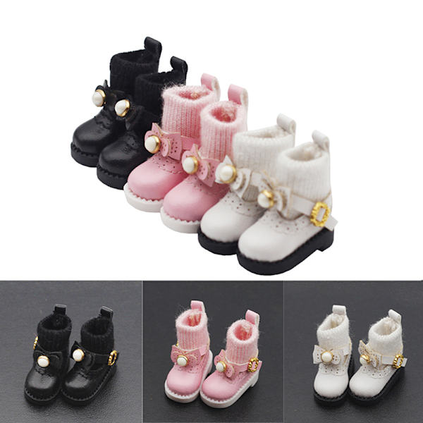 Ob11 DOD 1/12 Bjd-nukkekengät casual -ajan käsintehdyt keinonahkakengät Pink