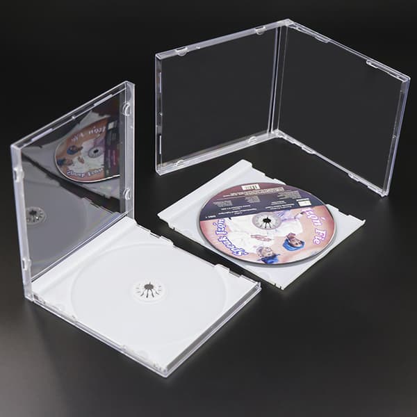 Plast DVD-etui Bærbar CD-oppbevaringsboks CD-pakke-etui Durabl Double Piece disc