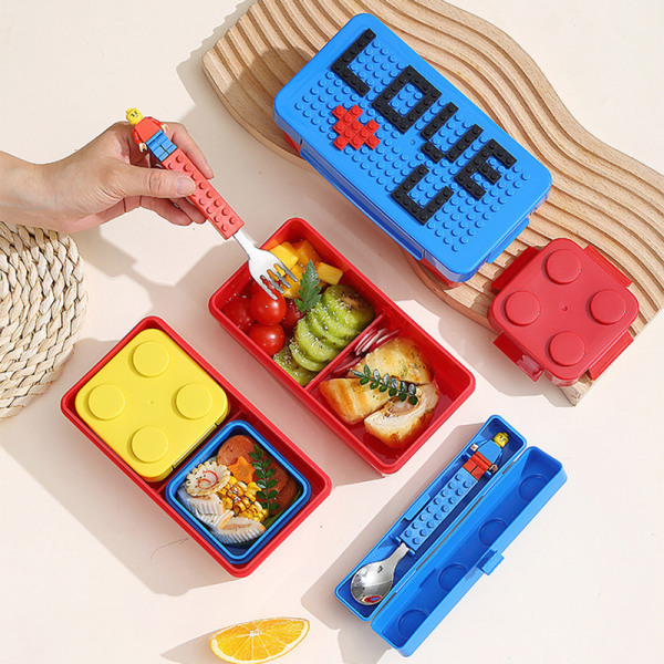 Kreative byggeklosser DIY Pixel Building Bento Box lunsjboks E