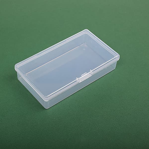 Transparent plastförvaringslåda Organizer Stickers Box Desktop Clear