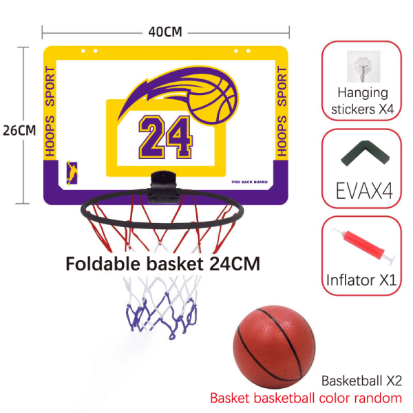 Bærbart sjovt minibasketball-hoop legetøjssæt indendørs basketball A