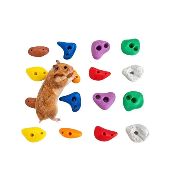 16 stk Hamster Klatresteiner Fargerike Plast Klatregrep Reise