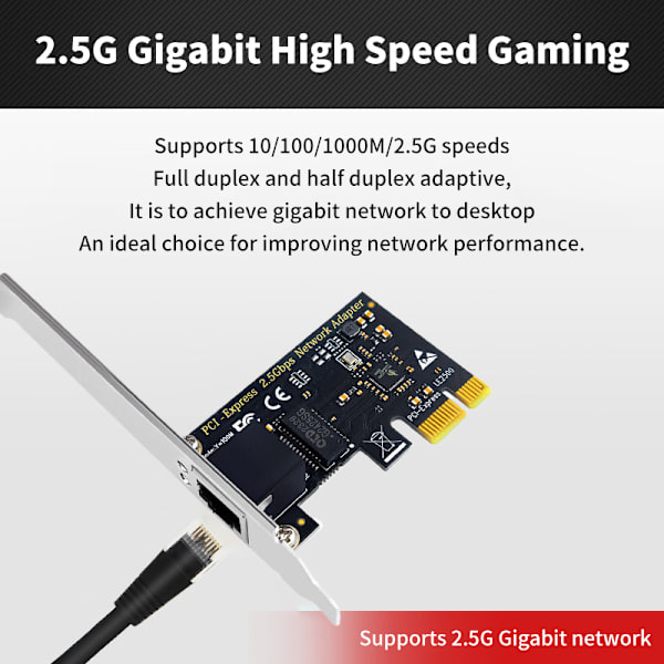 2500 Mbps PCI-E RJ45 verkkokorttiin 8125BG Chip Gigabit Etherne network card 2.5G
