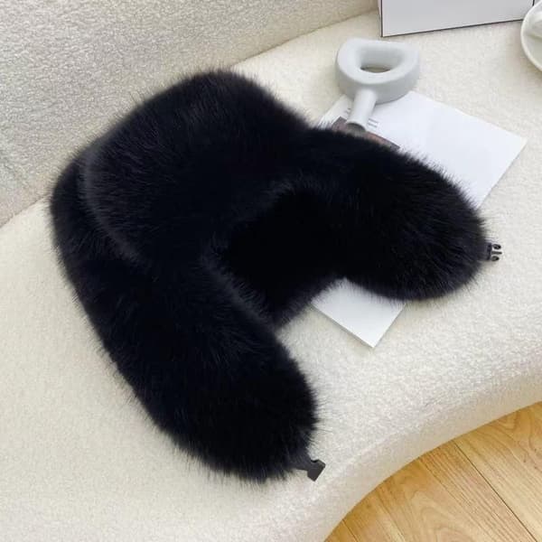 Vinter Plys Faux Pels Hat Til Kvinder Tyk Fluffy Ørebeskyttelse White