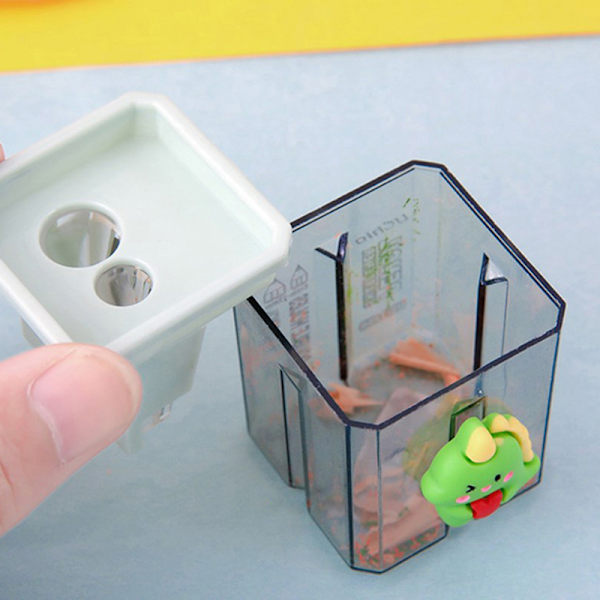 Blyantspisser Small e Cartoon To-hullssliper Blyant Kawa A4