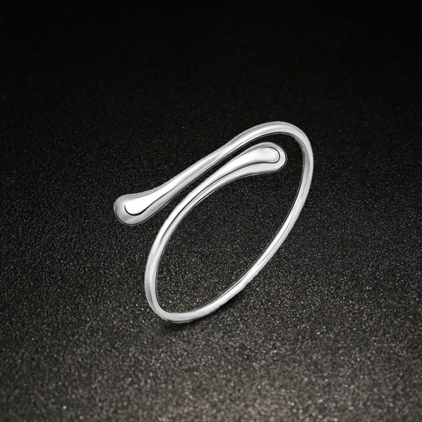 1 Set Fashion Örhängen Ring Armband Halsband Set Water Drop Fou Silver