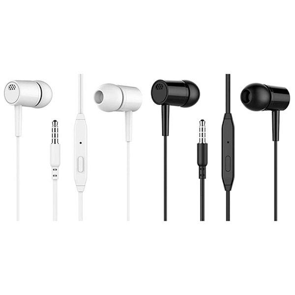 Headset 3,5 mm øretelefoner Høj kvalitet In-ear Til Telefon Computer He White