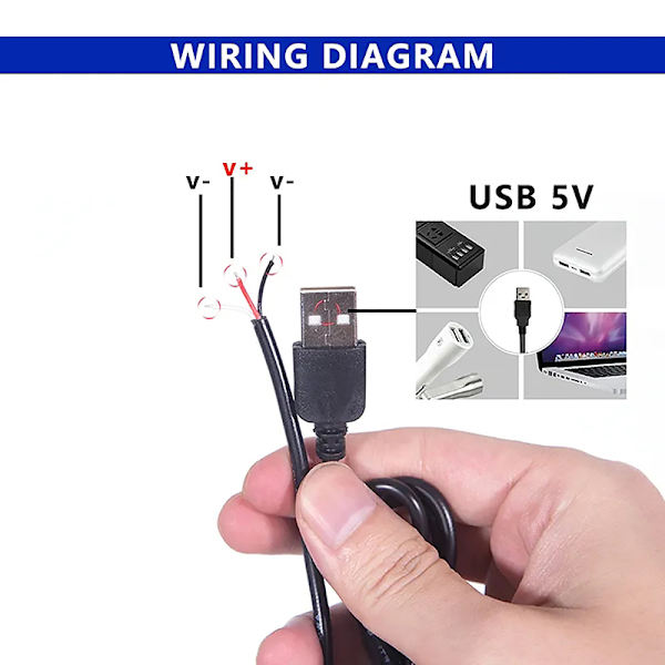 1,5 M USB 5 V LED kolmivärinen himmennys värikytkimen kaapeli Himmennin 4-K white