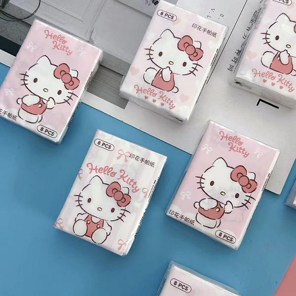 9 pakker tegneserieutskrift Bærbar serviett e Cat F Multicolor