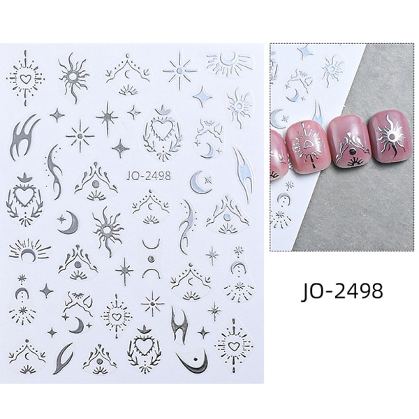 Personlighet Cool Sølv Nail Sticker Enhancement Adhesive Magic 2503