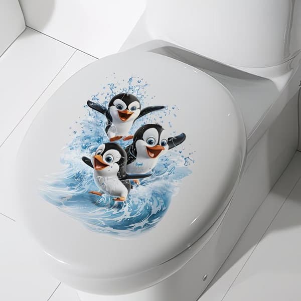 e Uiva Pingviini WC-tarra Vedenpitävä Kylpyhuoneen Seinätarra A