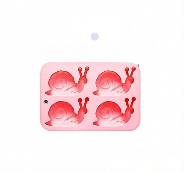 Snigel Silikonform 4 Hålrum 3D Escargot Form Formar Bricka DIY B Pink