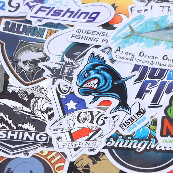 50/100 stk Outdoor Go Fishing-klistremerker Telefon Laptop Skateboard C A2