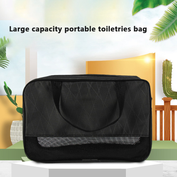 Travel MeshToiletry Bag Kannettava vedenpitävä kädessä pidettävä kylpy Sto B2