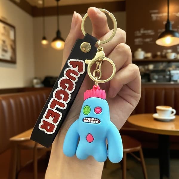 Fuggler-avaimenperäsarja hauskoja Fugg Ugly Monster -pehmoleluja D