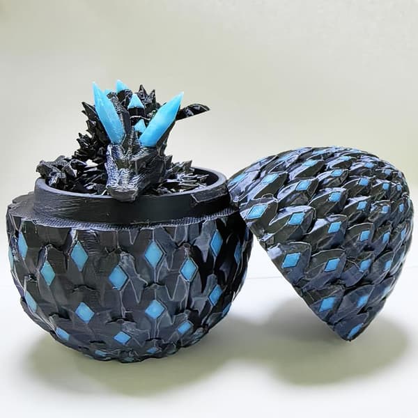 3D-printet krystaldrage selvlysende leddelt drage H Black