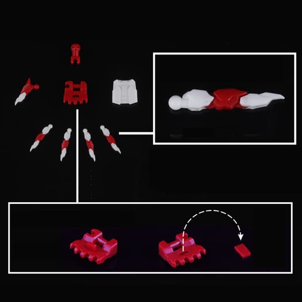 1 par rörliga händer 3.0 MG 1/100 1/144 Astray Red Frame Saz A3