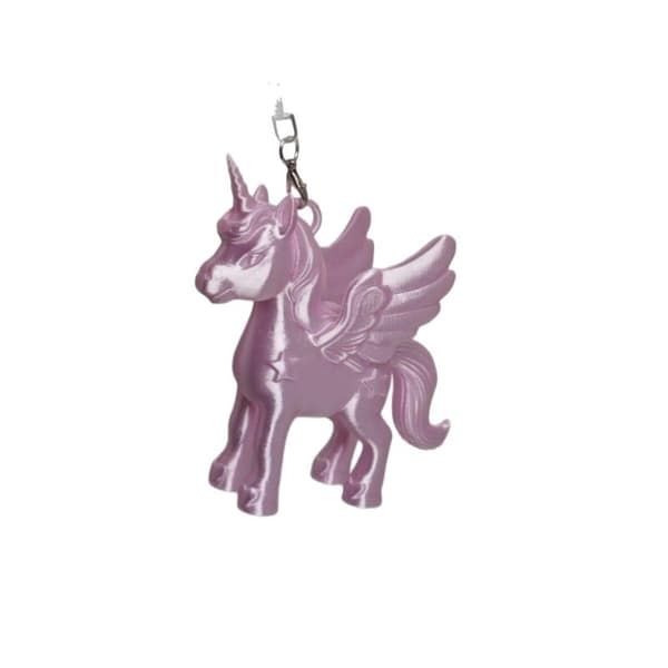 Mode Rosa Pegasus Nyckelring 3D-printad Väskberlock Hjärtlås A2