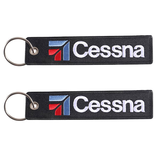 1 STK Cessna Letters Boths Broderimønstre Nøglering Motorcykel