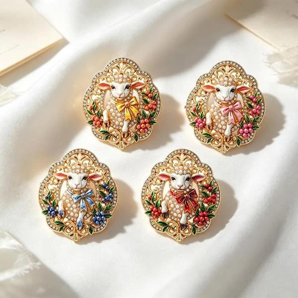 1 stk. e Fårebrocher Rhinestone Fransk Hof Gedens År A2