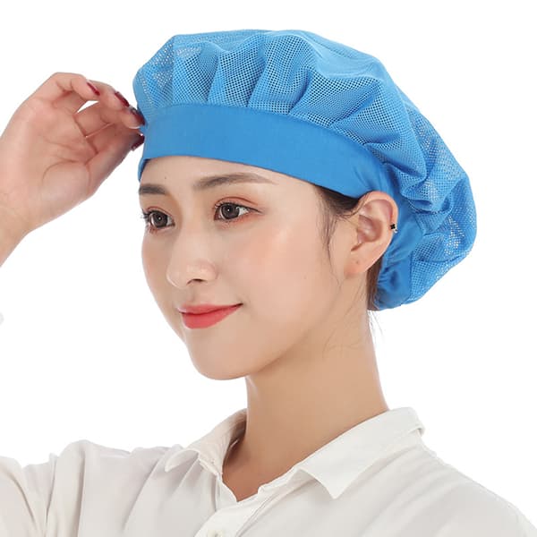 Unisex Elastiska Mesh Kepsar Café Bar Kök Restaurang Hotell Baka Light blue