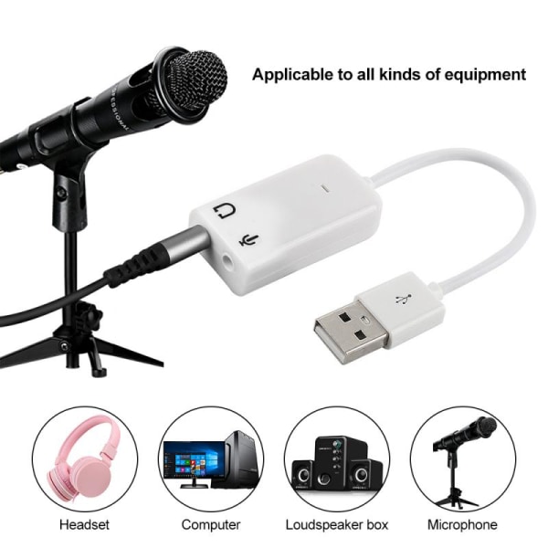 USB 2.0 til stik eksternt USB-lydkort 3D o Headset-mikrofon
