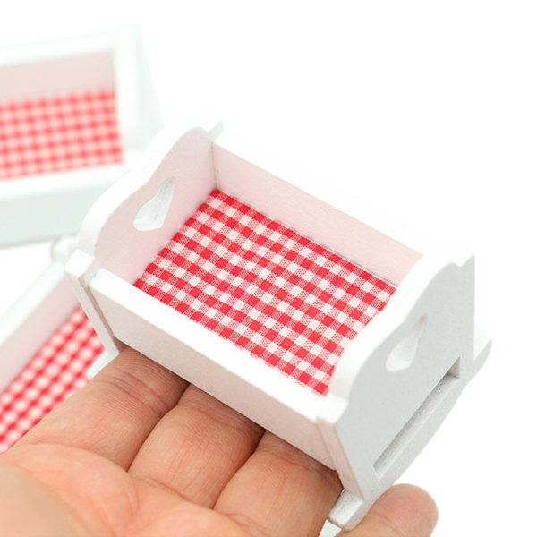 1:12 Nukkekoti Miniatyyri lastentarhan kehto Baby sänky Baby sängyn kaluste