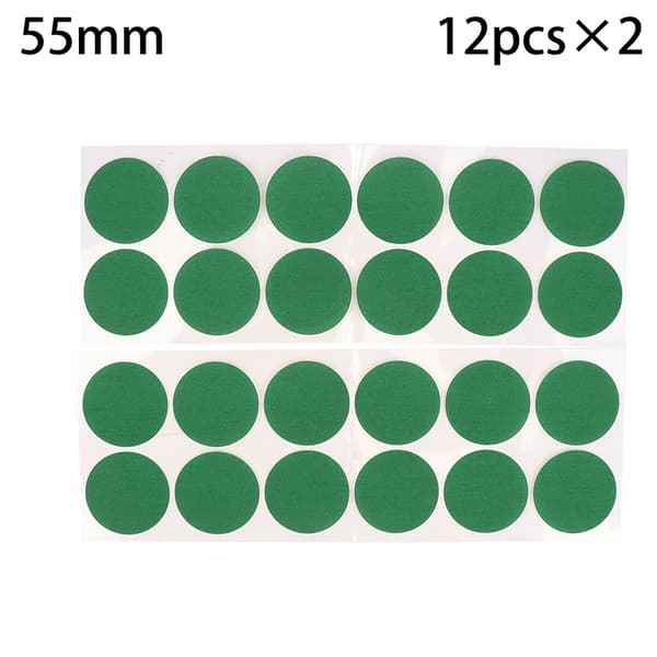 2 ark grønne runde selvklæbende poolborddug-lapreparation 55mm12pcs×2