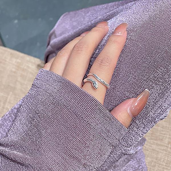 Creative Snake Ring Mode Djur Finger Ring Öppning Svans Rin