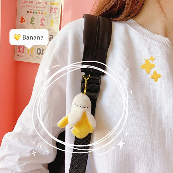 Sarjakuva Pehmo Banana Avaimenperä Banaani Riipus Nukke Avaimenperä laukku
