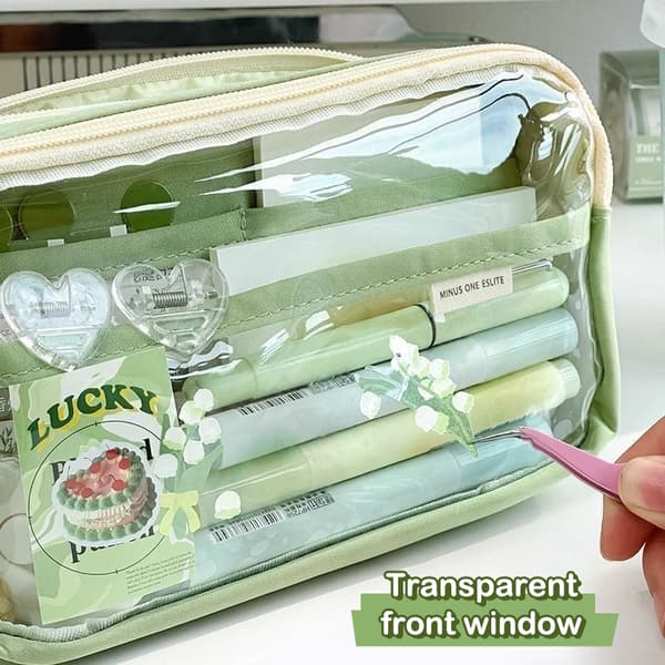 Chic enfärgat pennfodral och enkelt transparent pennfodral Black