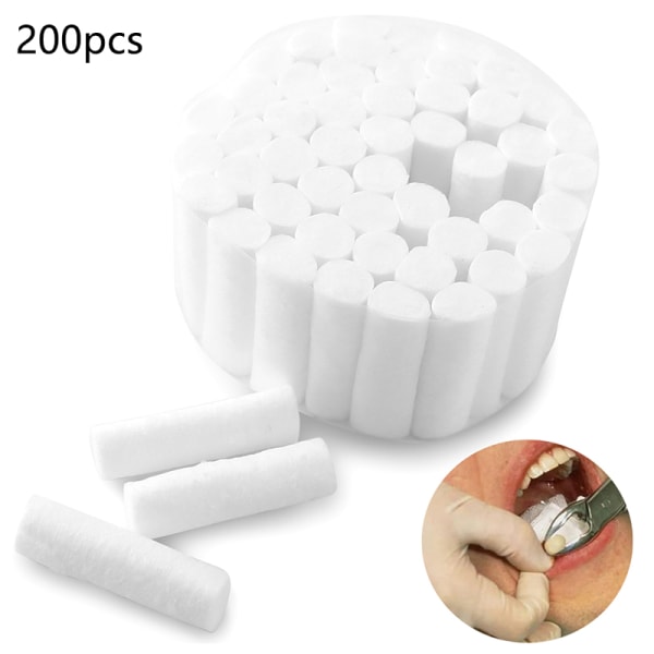 200 stk 100% bomull Dental Cotton Roll Tannlege Materiale Whiteni