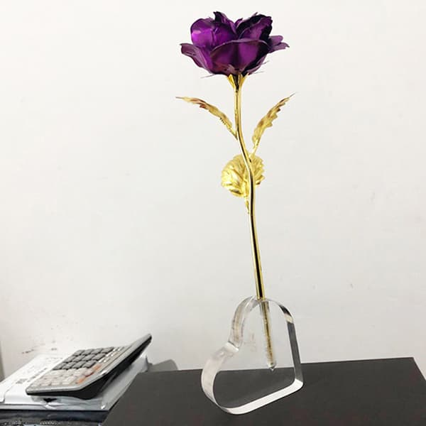 Rose Akryl Stand Hjerte Form Vase Til Flower Display Akryl