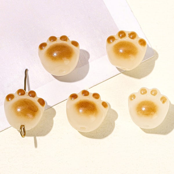 Naturstein Hvit Jade Bodhi Cat Claws Carved Bead e Spacer B B-1PCS