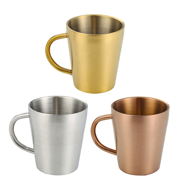 300 ml dobbeltlags vandkop til hjemmet til drikkevarer, rustfrit Silver