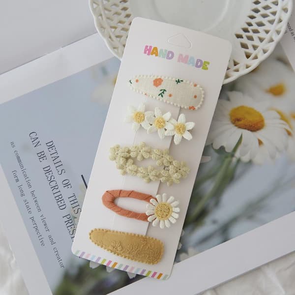 Hårnåle 5 stk. BB-clips sæt pastel blomsterhårspænder til piger StyleB