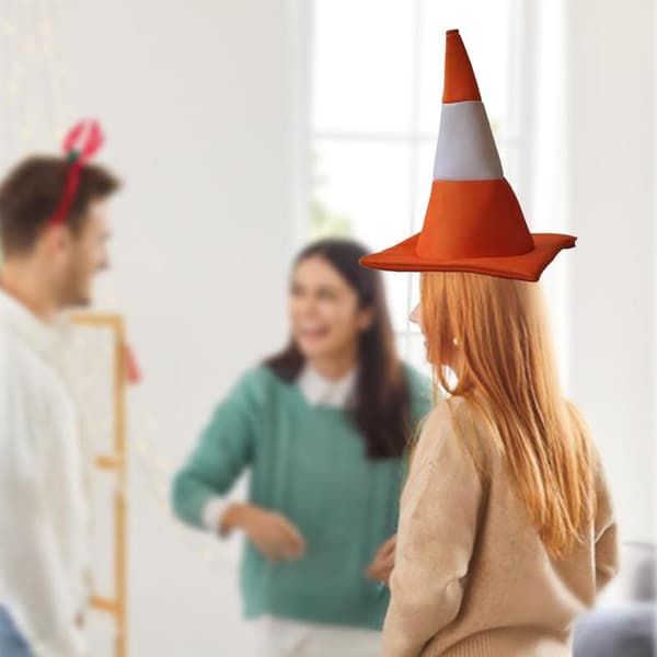 1 STK Trafikkjeglehatt Halloween Kostyme Tilbehør Til Bursdag 1pcs
