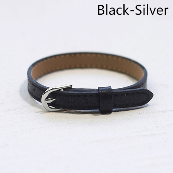1:6 dukkehus miniatyr dukkebelte med beltespenne modell dukke C Black-Silver Button