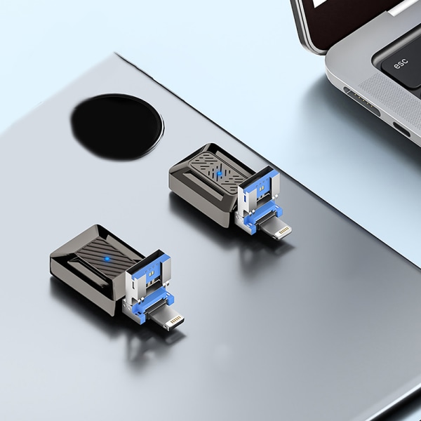 3-i-1 hopfällbar OTG Type-C Hona Till USB Hane Adapter För Iphone A1