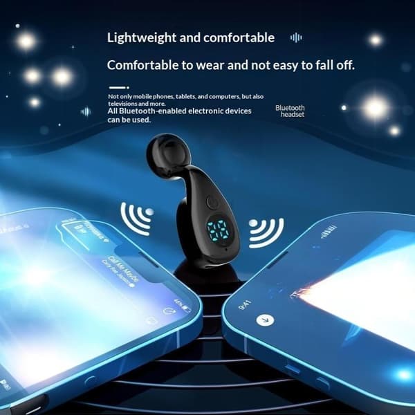 Bluetooth 6.0 Hodetelefon Trådløs Øretelefon HiFi Stereo Støyreduserende Black