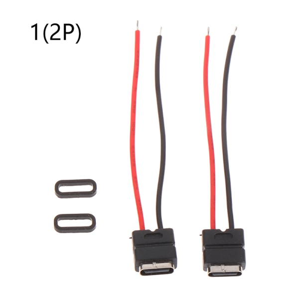 1 stk USB Type C-kontakt Sveisetråd hunnkontakt Type-c Cha 1(2P)