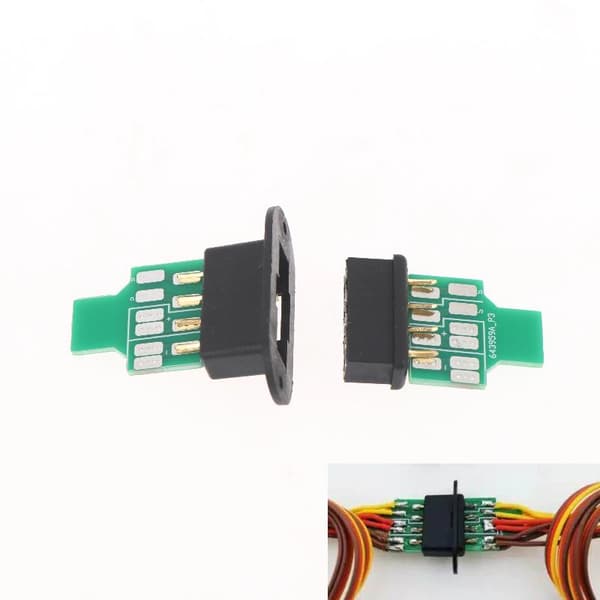 2 stk. MPX8 han/hun-adaptere med loddeplade til RC-fly 2pcs board