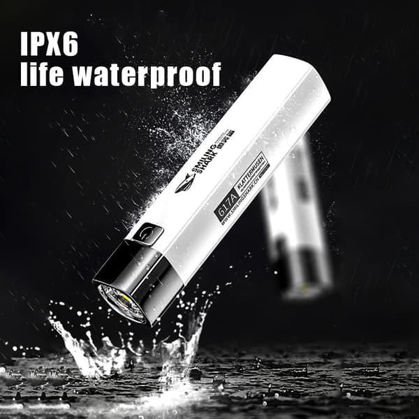Ultra Bright Tactical LED-taskulamppu Mini taskulamppu Power Bank Outd Black