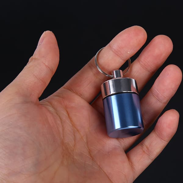 Mini bærbart aluminiumsæske Bære flaske Ørepropper Box nøglering