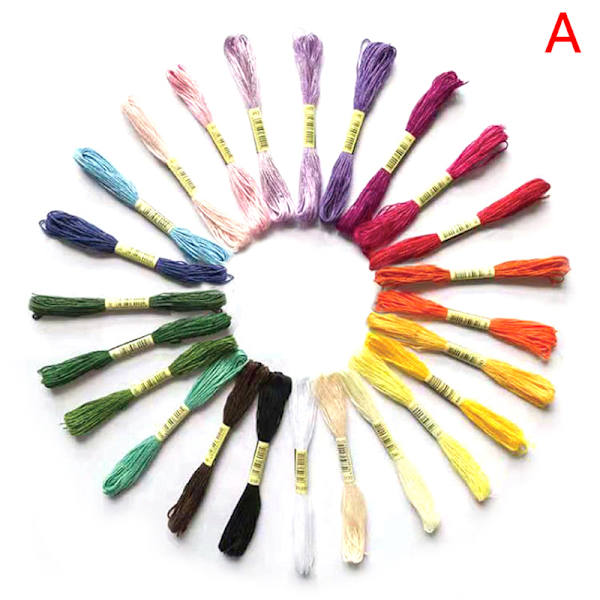 24/100/50 Krysssting Bomull Broderi Tråd Floss Sy Sk 24 colors