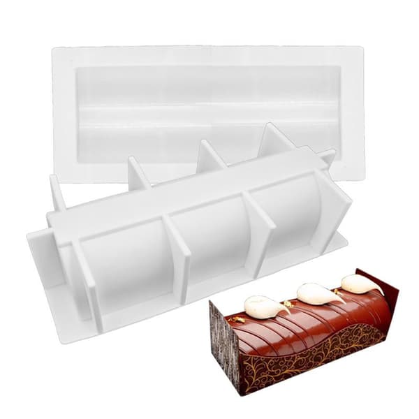 Fransk Mousse Rull Silikon Kakeform Fondantformer Mousse Des White