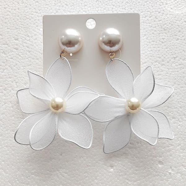 1 par temperament överdrivna imiterade pärlor stor blomma penna A4