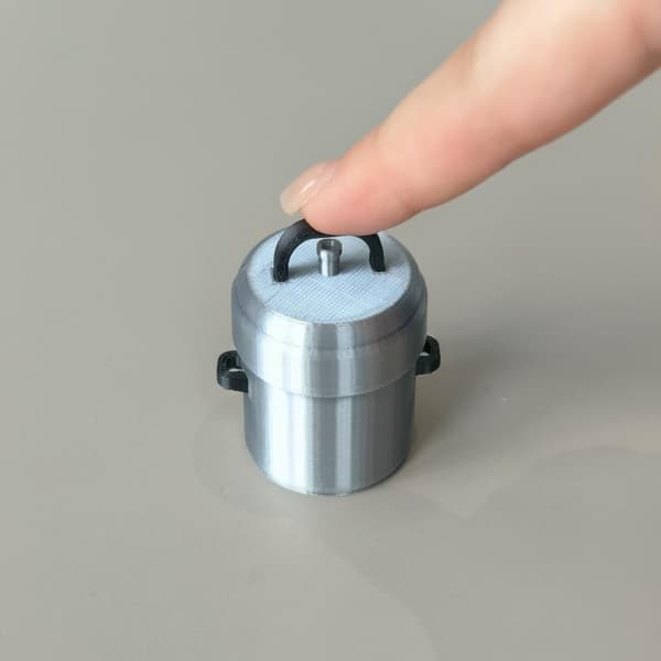 Trykkoker 3D-print dekompresjonsknapp fingerklikker Silver