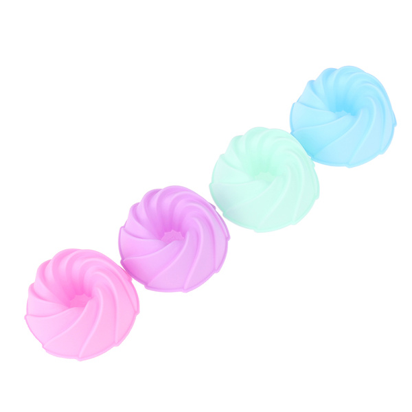 6 stk Swirl Shape Silikone Cupcake Liners Bagekopper Non-Stick 6Pcs